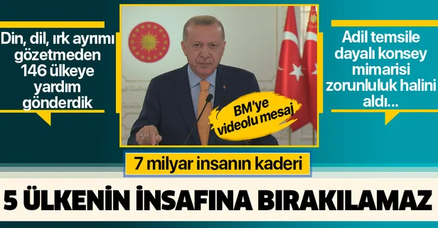 Son dakika: Başkan Erdoğan'dan BM'nin kuruluşunun 75. yıl dönümünde önemli mesajlar