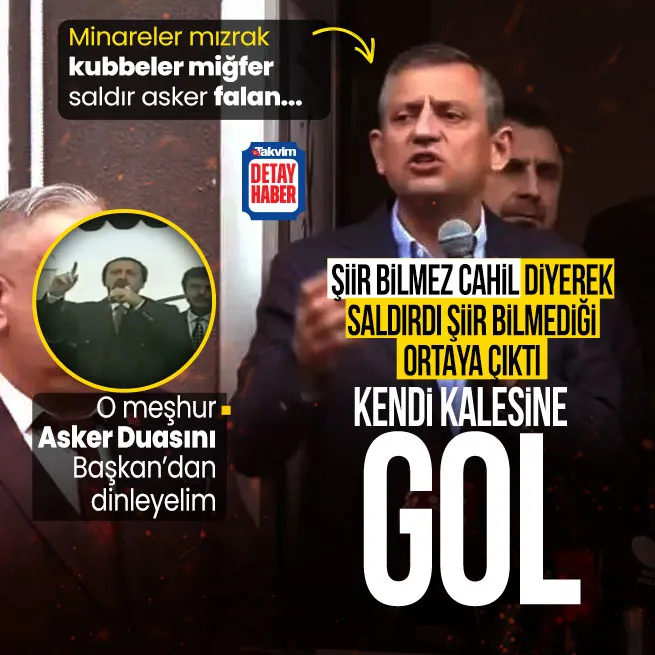 Özgür Özel fena rezil oldu! Başkan Erdoğanı hedef aldı kendisi Asker Duası şiirini yanlış okudu