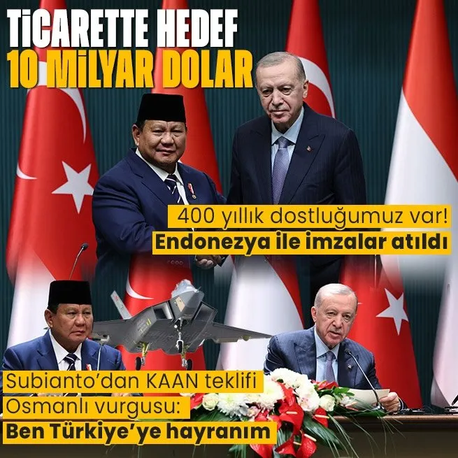 Başkan Erdoğan Subianto ile ortak basın toplantısında açıkladı: Endonezya ile ticaret hedefi 10 milyar dolar