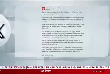 Başkan Erdoğan'dan Erzurum Kongresi mesajı
