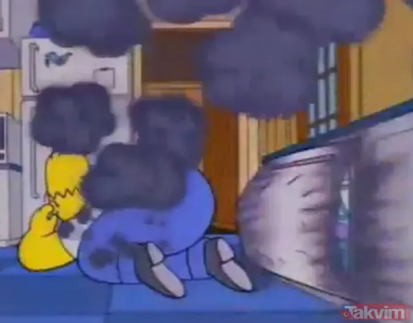 7. sezonun 25. final bölümünde yer alan sahnenin finalinde ise Homer Simpson, patlayıcıyı bulaşık makinesine atıyor ve minik bir patlamayla kendini...