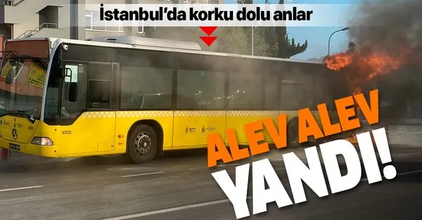Son dakika: İstanbul Bostancı’da İETT otobüsü alev alev yandı!