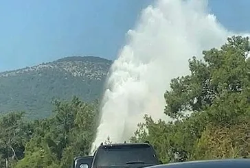 Bodrum'da değişmeyen manzara! İsale hattı patladı