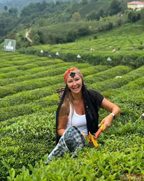 Karadeniz kızı! Pınar Altuğ Rize’de çay toplayıp Artvin’de horon tepti! Hem bahçede amuda kalktı hem Mençuna Şelalesi'ne girdi - 5