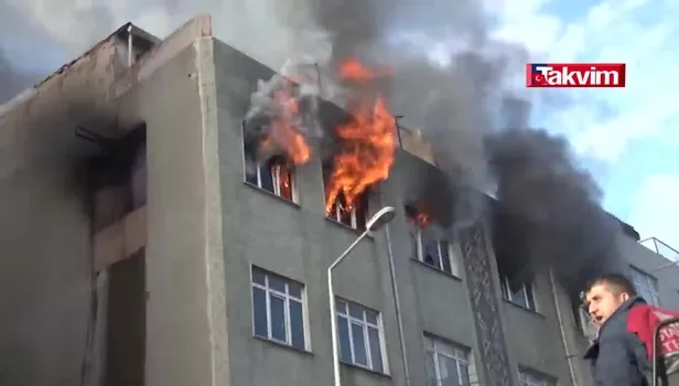 Yangında can pazarı kamerada