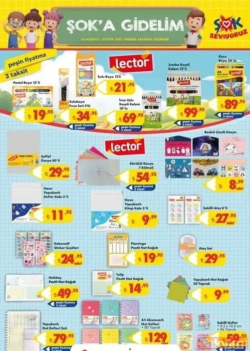🔵20 Ağustos–9 Eylül Şok Kırtasiye Ürünleri Ve Fiyatları