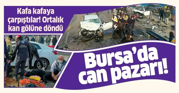 SON DAKİKA: Bursa’da otomobiller kafa kafaya çarpıştı: 1 ölü 4 yaralı