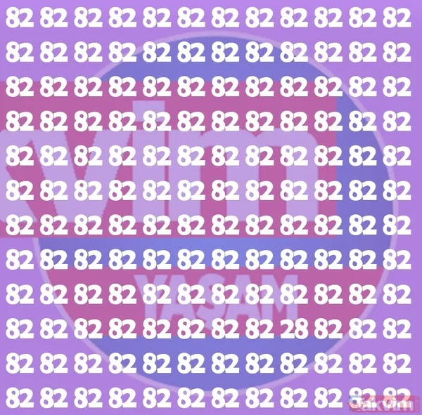 82 sayısının içindeki tek farklı sayıyı bulabilir misin? Ben bu bulmacayı çözerim diyenler buyursun gelsin - 3