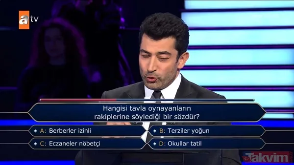 Kim Milyoner Olmak İster'de Kenan İmirzalıoğlu sordu: Mesleği 'Kaşmerlik' olan biri nerede çalışır? - 48