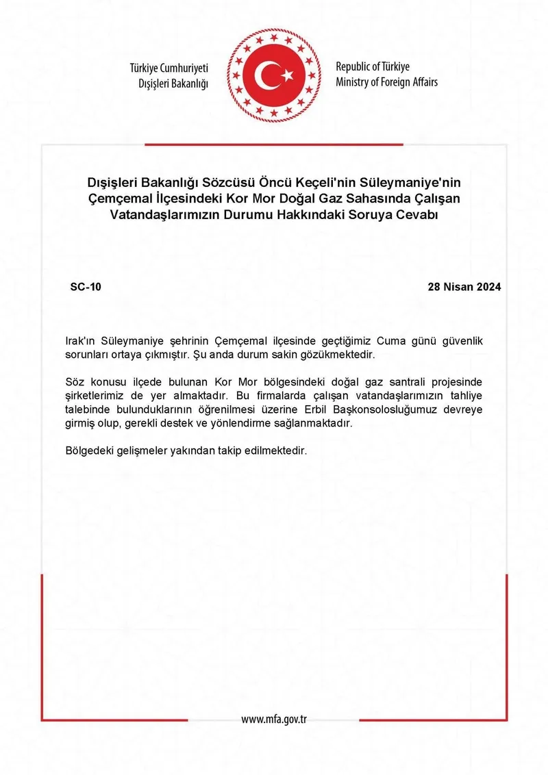 Dışişleri Bakanlığı'ndan Süleymaniye'deki saldırıyla ilgili flaş açıklama: "Gerekli destek ve yönlendirme sağlanmaktadır"-2