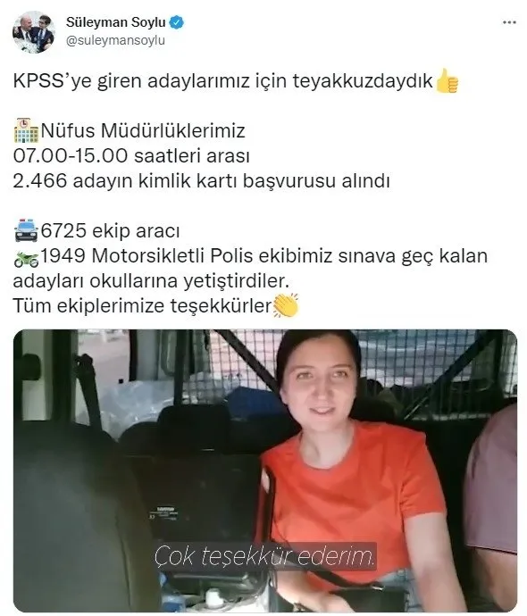 Son dakika: İçişleri Bakanı Süleyman Soylu’dan KPSS paylaşımı-1