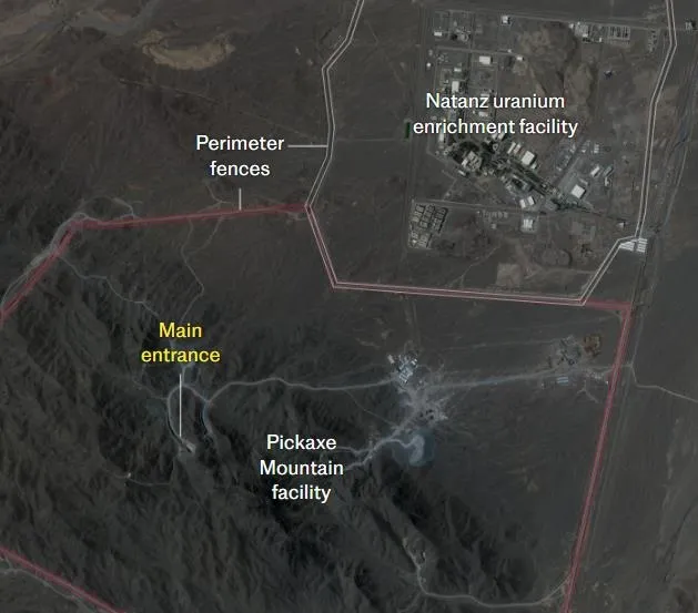 Kazma Dağı'ndaki nükleer tesis, Görüntü The Telegraph'tan alınmıştır
