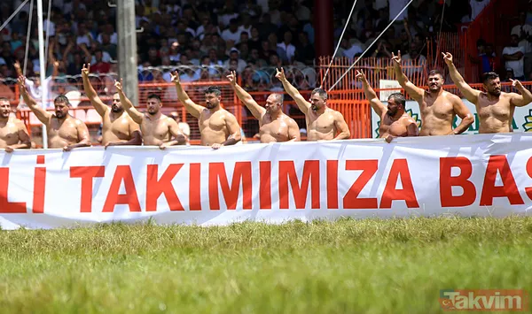 Kırkpınar'da bozkurt selamı: Pehlivanlar A Milli Takımımıza destek verdi - 5