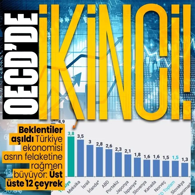 Türkiye ekonomisi büyüyor! Rakamlar açıklandı: İkinci çeyrekte 3,8 olarak gerçekleşti