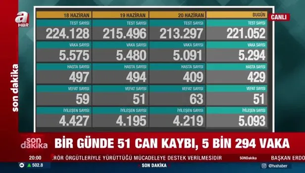 SON DAKİKA: Sağlık Bakanlığı 21 Haziran 2021 koronavirüs tablosunu açıkladı!