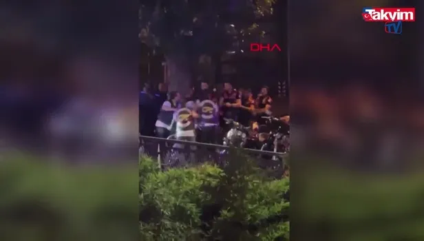 Sarıyer’de kimlik soran polislerle motosikletli grup arasında arbede!