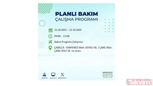 İstanbul elektrik kesintisi: 23 ilçe için saat verildi! BEDAŞ duyurdu - 25