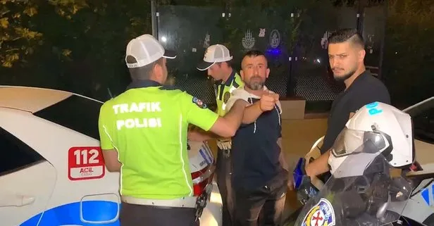İstanbul’da alkollü yakalanan sürücü basın mensuplarına tepki gösterdi