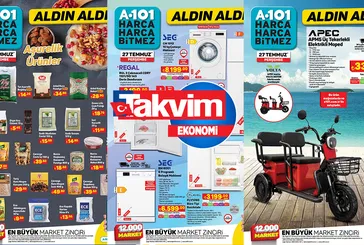 A101 zincir marketlerinde indirimde 27 Temmuz jesti! Aktüel katalogda ne ararsan var! Aşurelik ürünler: Buğday 14 TL, fasülye 34 TL, nohut 28 TL...