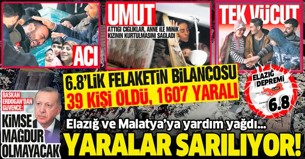 Elazığ'daki 6.8’lik depremin ardından 82 milyon kenetlendi, Elazığ ve Malatya'ya yardım yağdı