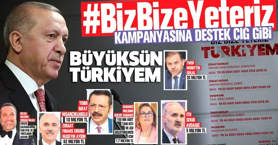 Başkan Erdoğan'ın başlattığı #BizBizeYeteriz kampanyasına destek çığ gibi büyüyor