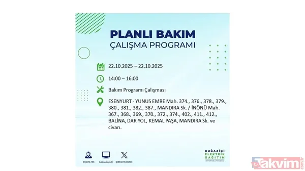 İstanbul elektrik kesintisi: 23 ilçe için saat verildi! BEDAŞ duyurdu - 28