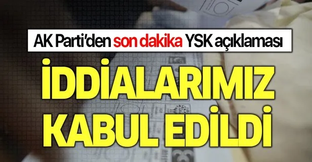 AK Parti'den YSK'nın son kararıyla ilgili açıklama
