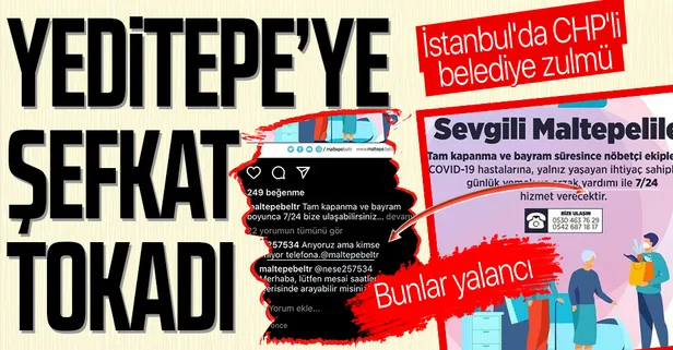Maltepe Belediyesi, Kovid-19 hastalarına ve yalnız yaşayan ihtiyaç sahiplerine mesai saatleri dışında hizmet vermiyor