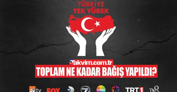 TÜRKİYE TEK YÜREK kampanyası ORTAK YAYINI kim ne kadar bağış yaptı? MİLYAR MİLYAR bağış yağıyor! Tek Yürek Türkiye TOPLAM BAĞIŞ MİKTARI ne kadar?