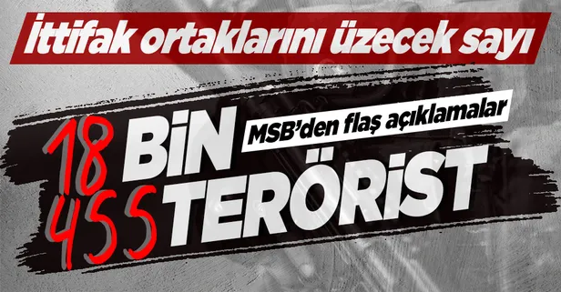 SON DAKİKA: Milli Savunma Bakanlığı: 24 Temmuz 2015’ten bugüne kadar 18 bin 455 terörist etkisiz hale getirildi