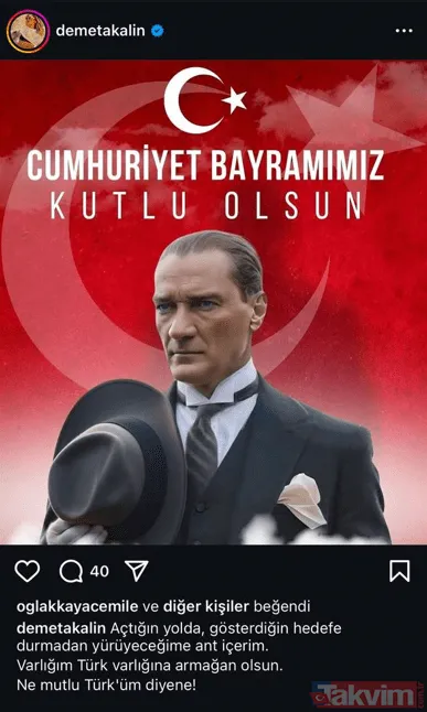 Ünlülerden 29 Ekim Cumhuriyet Bayramı paylaşımları! "Yaşasın Cumhuriyet" - 3