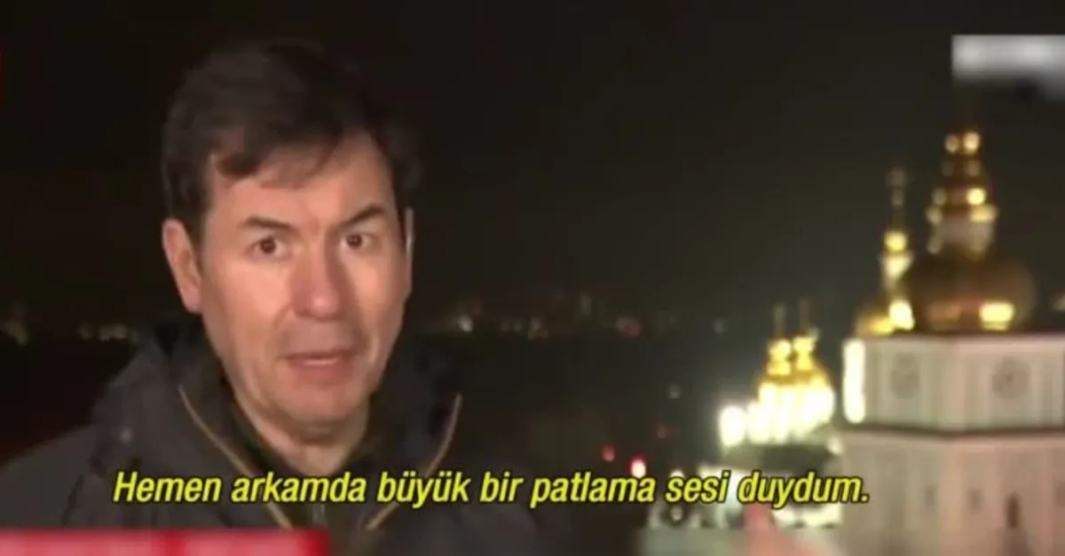 Canlı yayında patlama sesleri! Kiev'de korku dolu anlar