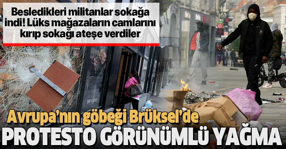 Avrupa'nın göbeği Brüksel'de ırkçılık karşıtı gösterinin ardından lüks mağazalar yağmalandı