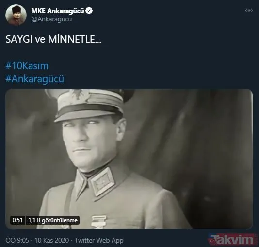 Spor camiası 10 Kasım'da tek ses oldu, Mustafa Kemal Atatürk'ü andı! İşte paylaşımlar