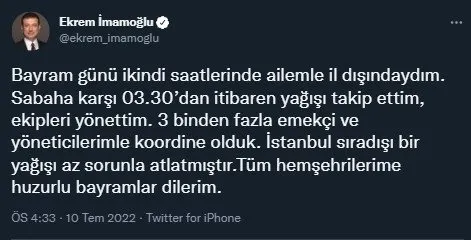 1657472686761.jpg Ekrem İmamoğlu'nu örnek aldı CHP'nin İBB sözcüsü Tarık Balyalı da tatilden tweet attı! AK Parti İl Başkanı'nın İstanbullulara desteği çıldırttı-3