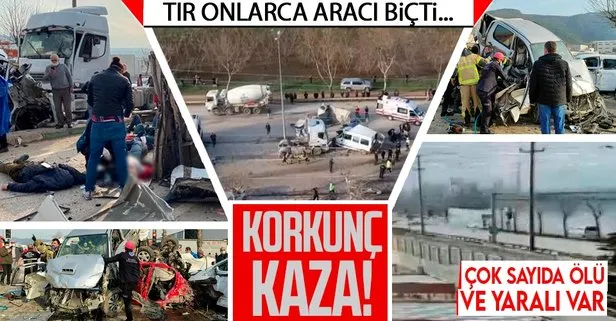 Son dakika! Bursa-Ankara yolunda freni boşalan TIR, onlarca aracı biçti!