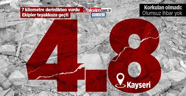 DEPREM | Kayseri’de 4,8 büyüklüğünde deprem | Son depremler