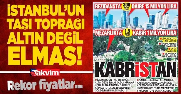 İstanbul’da sadece ev fiyatları değil mezar yerleri de adeta uçtu!