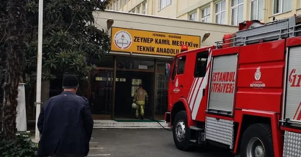 Üsküdar’daki Zeynep Kamil Mesleki ve Teknik Anadolu Lisesi’nde yangın paniği