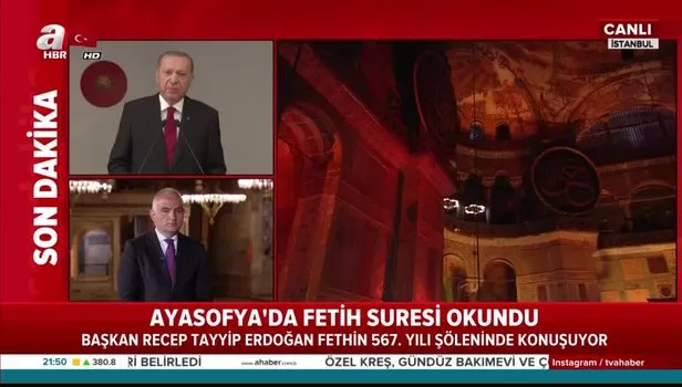 Ayasofya'da Fetih Suresi'nin okunmasının ardından Başkan Erdoğan'dan önemli açıklamalar