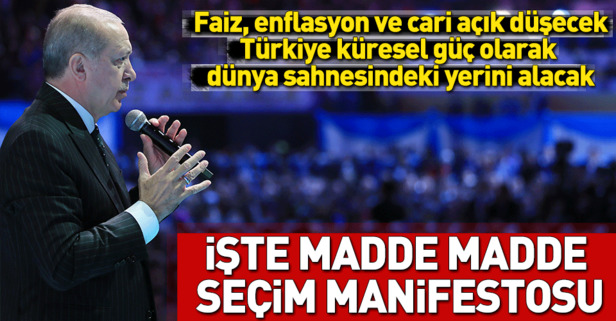 Cumhurbaşkanı Erdoğan İstanbulda AK Parti seçim manifestosunu açıkladı