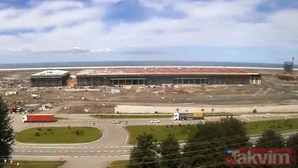 Rize-Artvin Havalimanı’nın terminal ve kule binalarının yükselişi kamerada