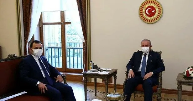 TBMM Başkanı Mustafa Şentop, Anayasa Mahkemesi Başkanı Zühtü Arslan’ı kabul etti
