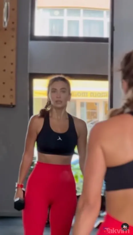 Ceren Benderlioğlu kırmızı taytını çekip öyle hareketler yaptı ki! Kalça çalışan Ceren sosyal medyayı salladı! EDHO’nun Ömür’üydü... - 6