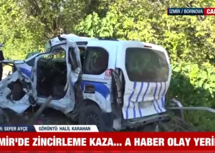 Bornova’da feci kaza: 1’i polis 3 ölü