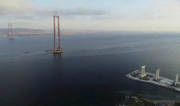 Son dakika: 1915 Çanakkale Köprüsü'nde geçici çalışma halatı montajı başladı-4