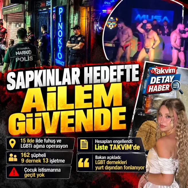 15 ilde ‘Ailem Güvende operasyonu! LGBT ile topyekun mücadele başlatıldı: 9 dernek ve 13 işletmeye baskın, 162 şüpheliye işlem