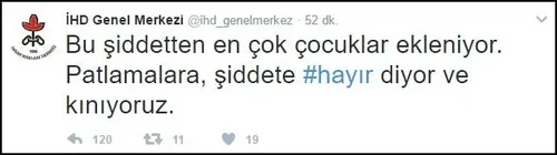 PKK yandaşı İHD'den hayır hashtagiyle kınama!-1