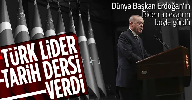 SON DAKİKA: Başkan Recep Tayyip Erdoğan'ın Joe Biden'a 'soykırım' tepkisi dünya basınında: Türk lider soykırım dersi verdi