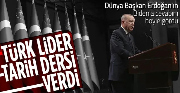 SON DAKİKA: Başkan Recep Tayyip Erdoğan’ın Joe Biden’a ’soykırım’ tepkisi dünya basınında: Türk lider soykırım dersi verdi